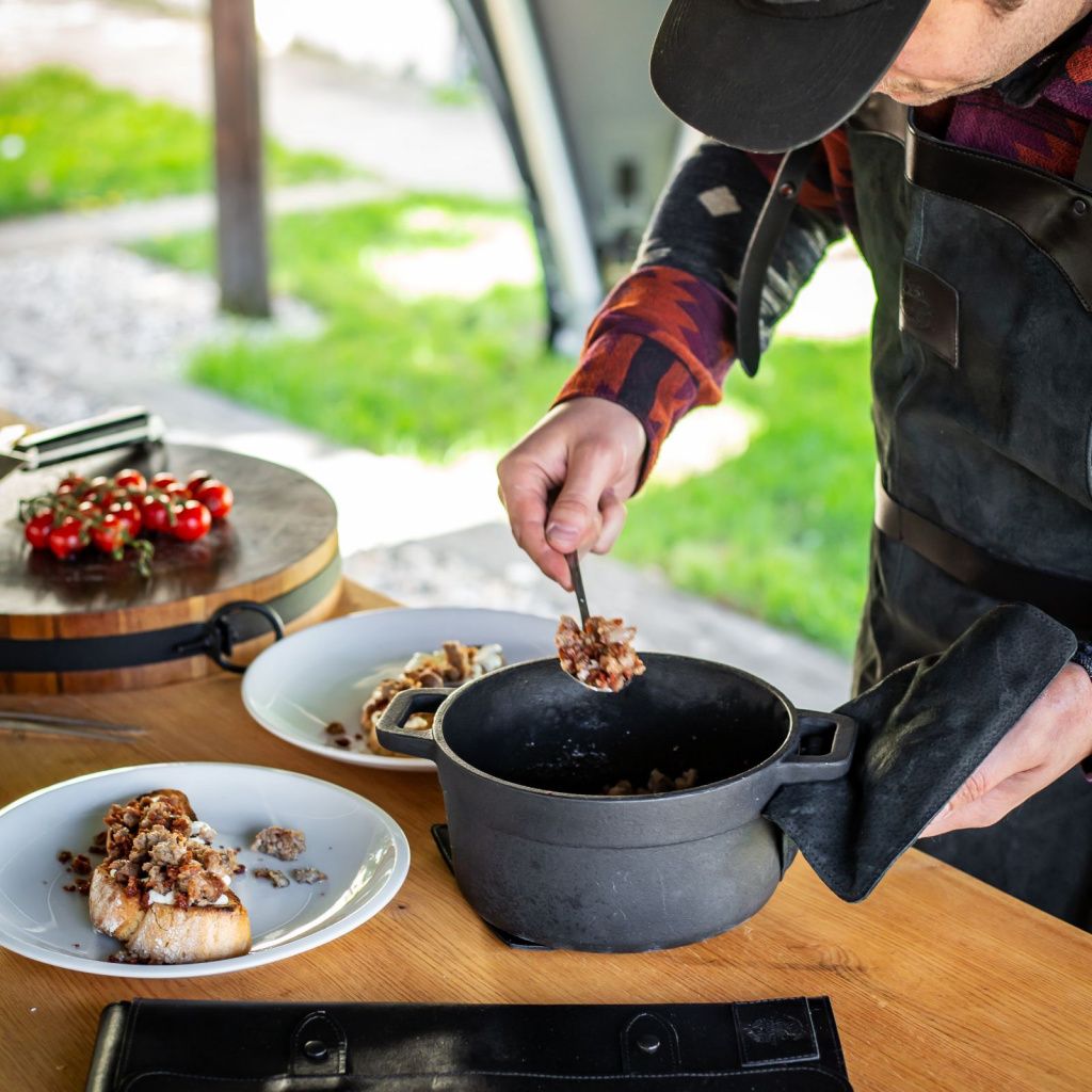 Leather Oven Mitt and Grill Mat 2 in 1