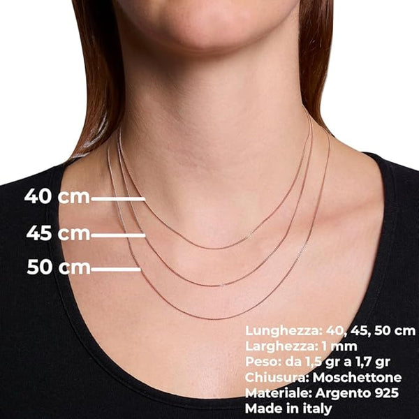 Diamond-cut or Barbazale chain in rose silver