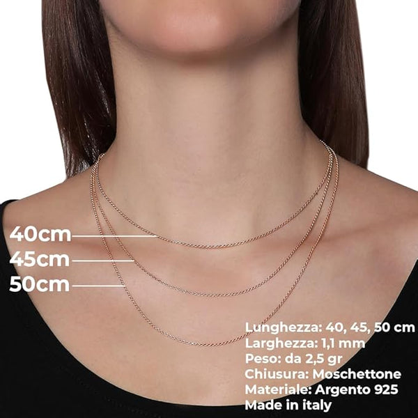 Diamond-Patterned TORCHON Chain in Rose Silver