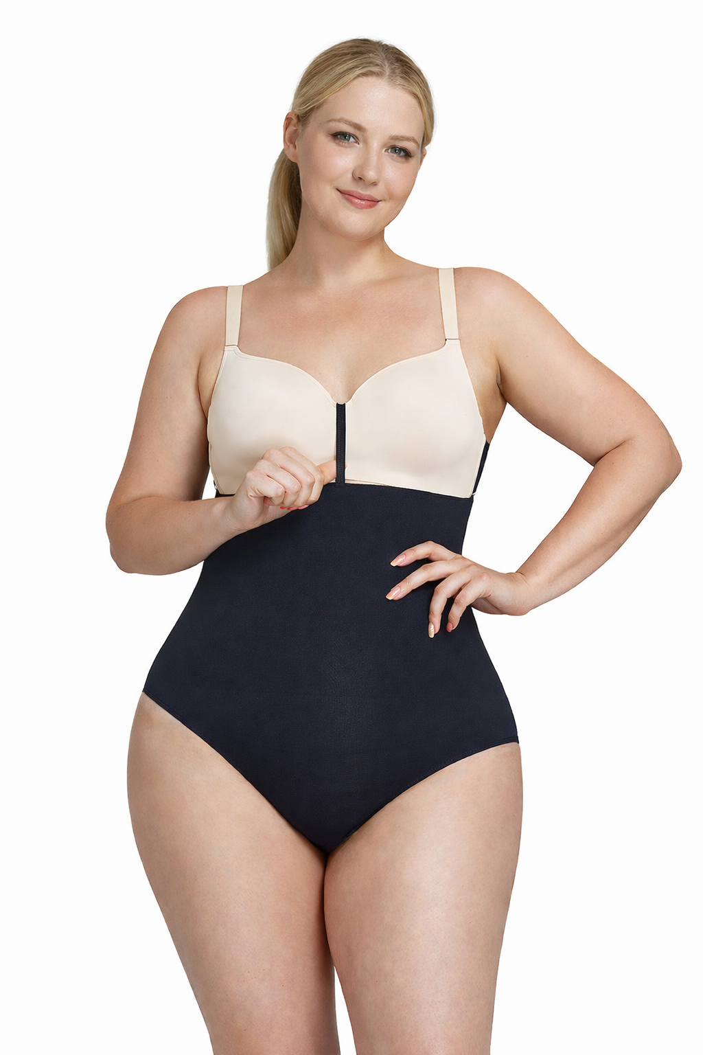 Shaping panties with fastening, classic cut, BLACK Size: M/L