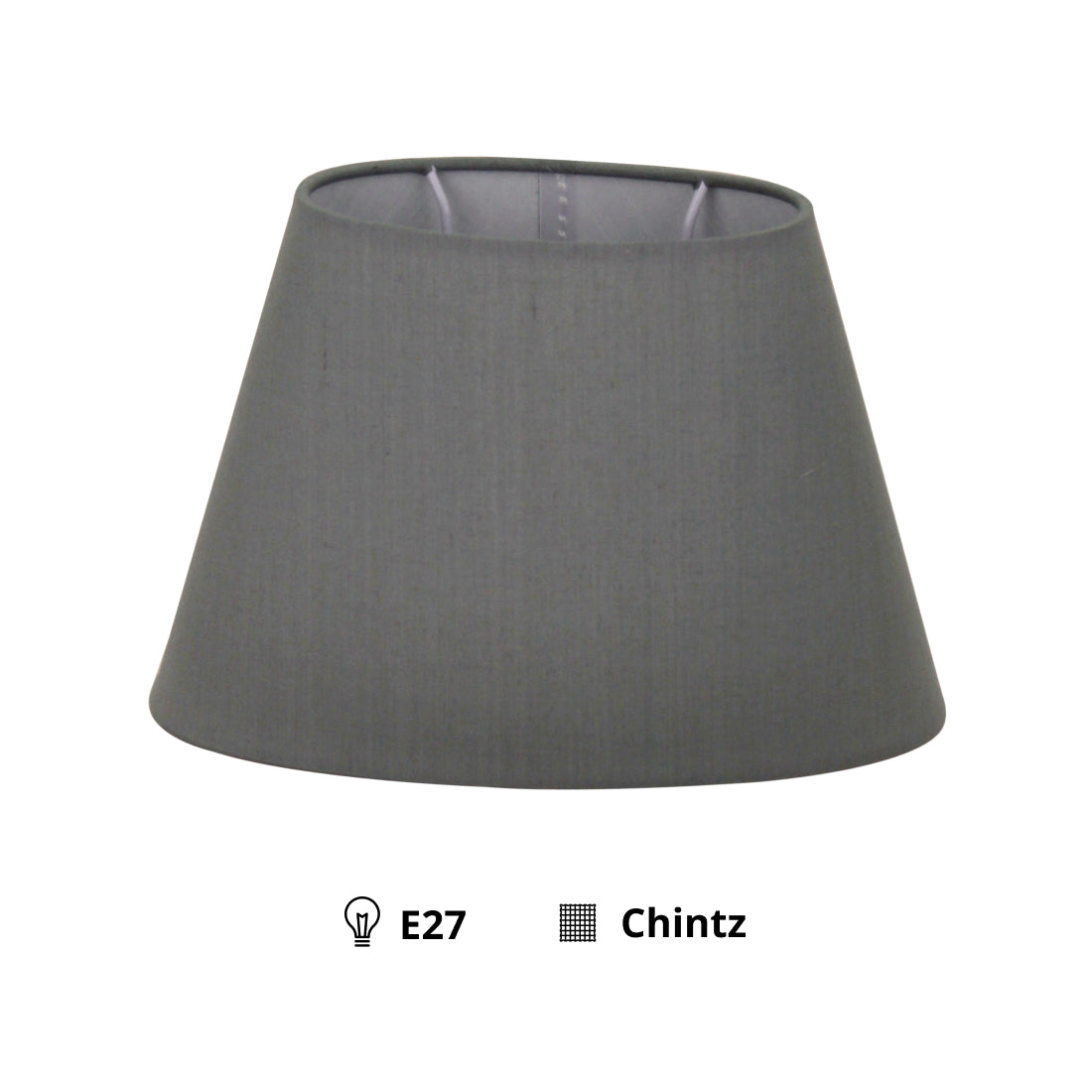 Pantalla Ovalada Variada - Gris - Ø24 o Ø30 cm - Chintz