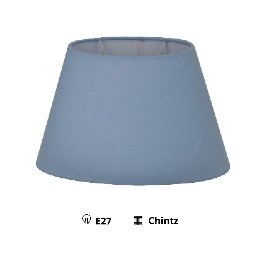 Abat-jour ovale varié - Bleu clair - Ø24 ou Ø30 cm - Chintz