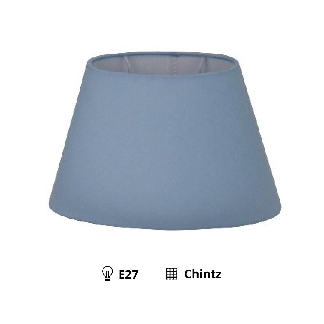 Abat-jour ovale varié - Bleu clair - Ø24 ou Ø30 cm - Chintz