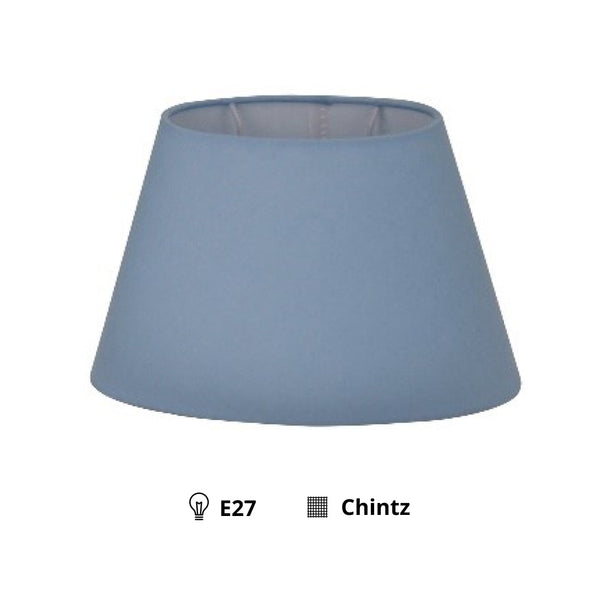 Abat-jour ovale varié - Bleu clair - Ø24 ou Ø30 cm - Chintz