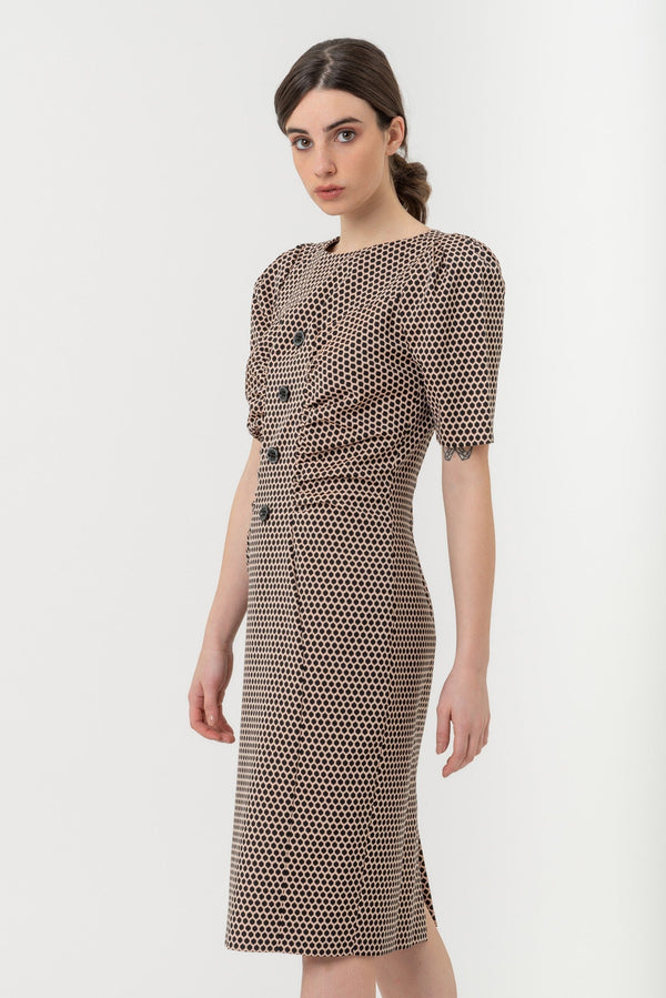 Midi Jacquard obleka