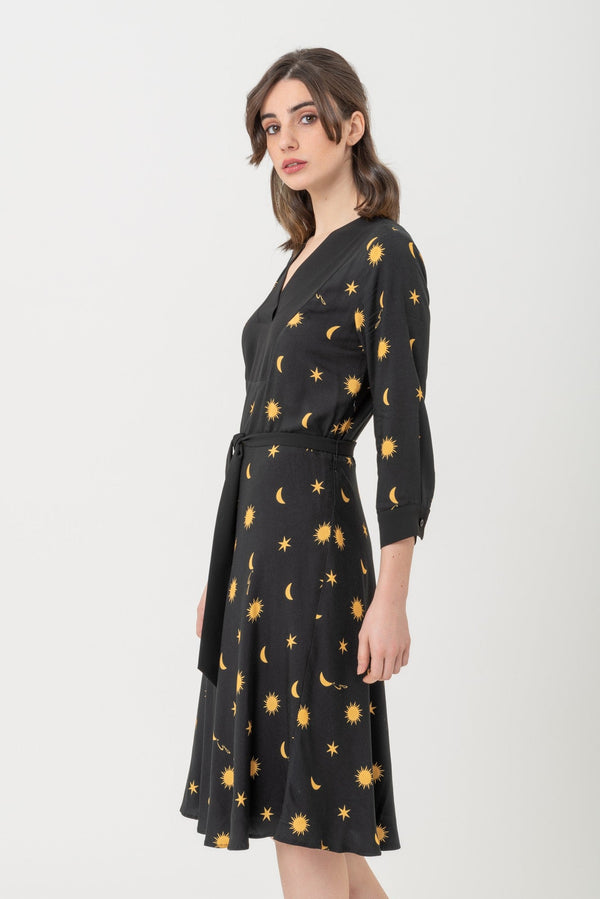 Coelum Print Midi Dress