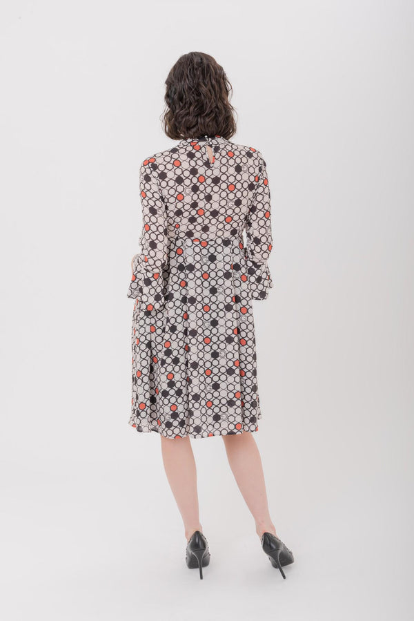 Midi Dress with Geometric Print
