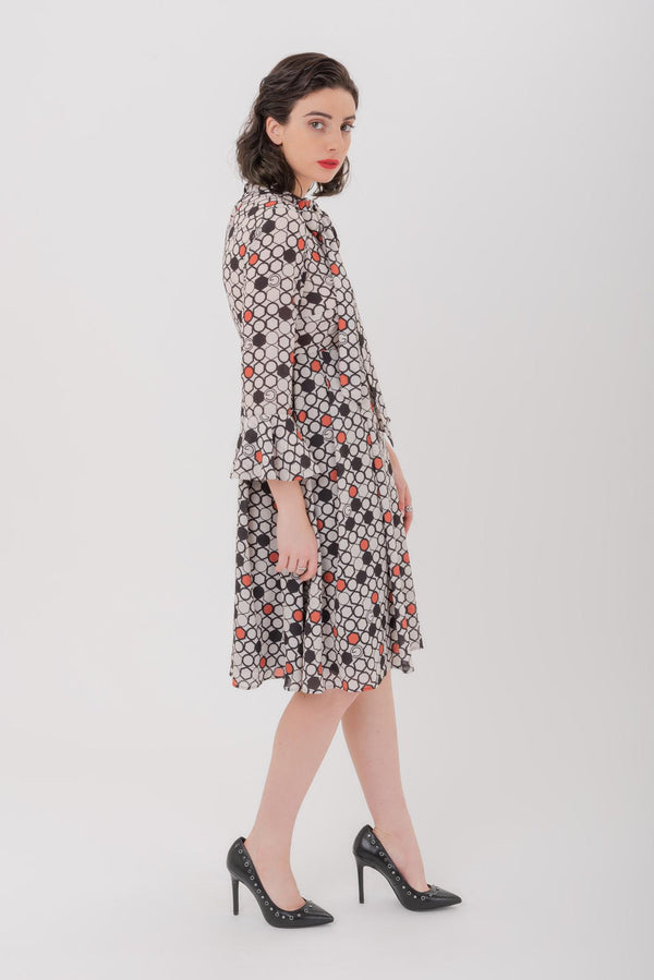 Midi Dress with Geometric Print