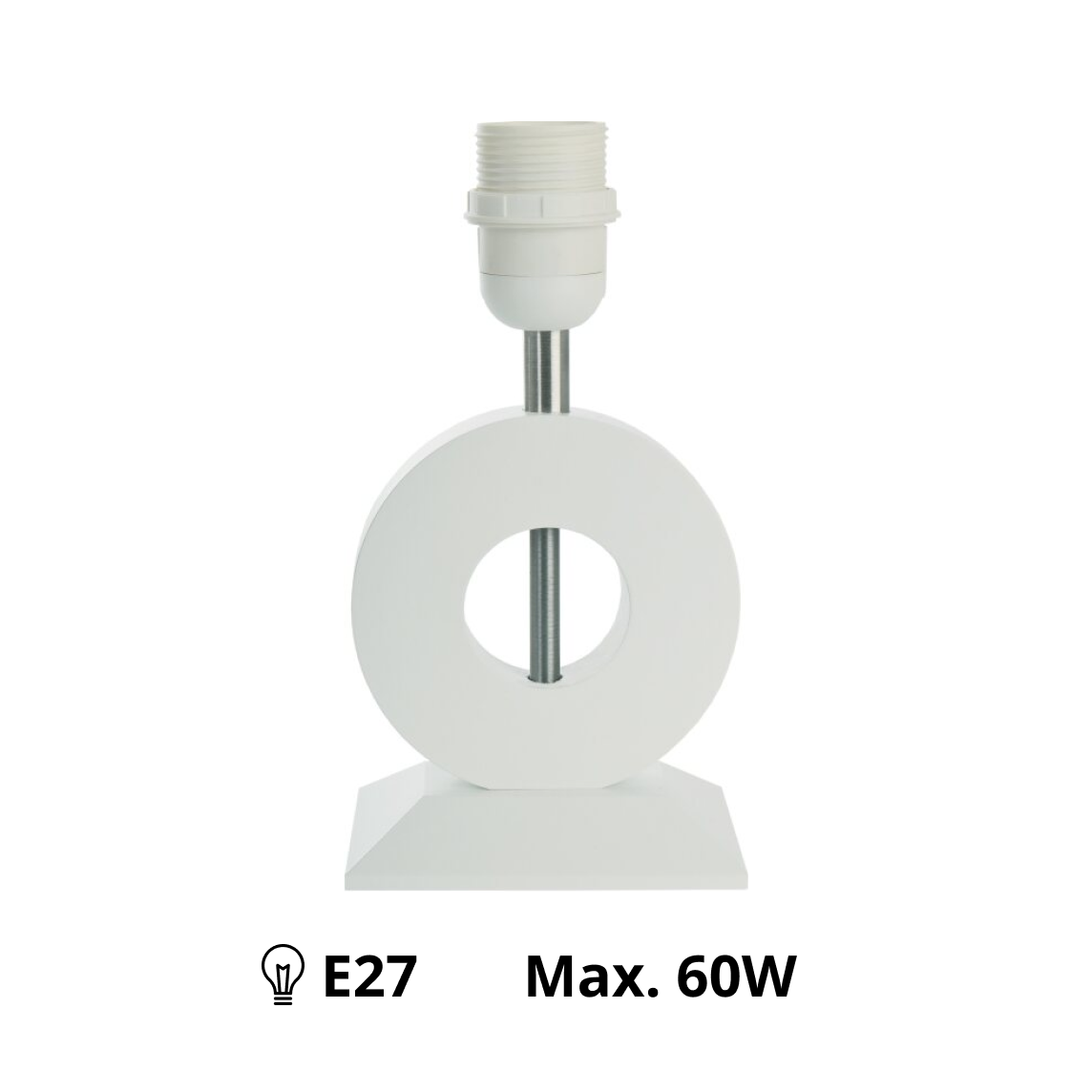 Various Wood/Metal Lamp Base Bolero White – Stylish Base for Your Table Lamp (22 cm, E27)