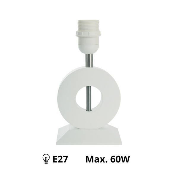 Various Wood/Metal Lamp Base Bolero White – Stylish Base for Your Table Lamp (22 cm, E27)