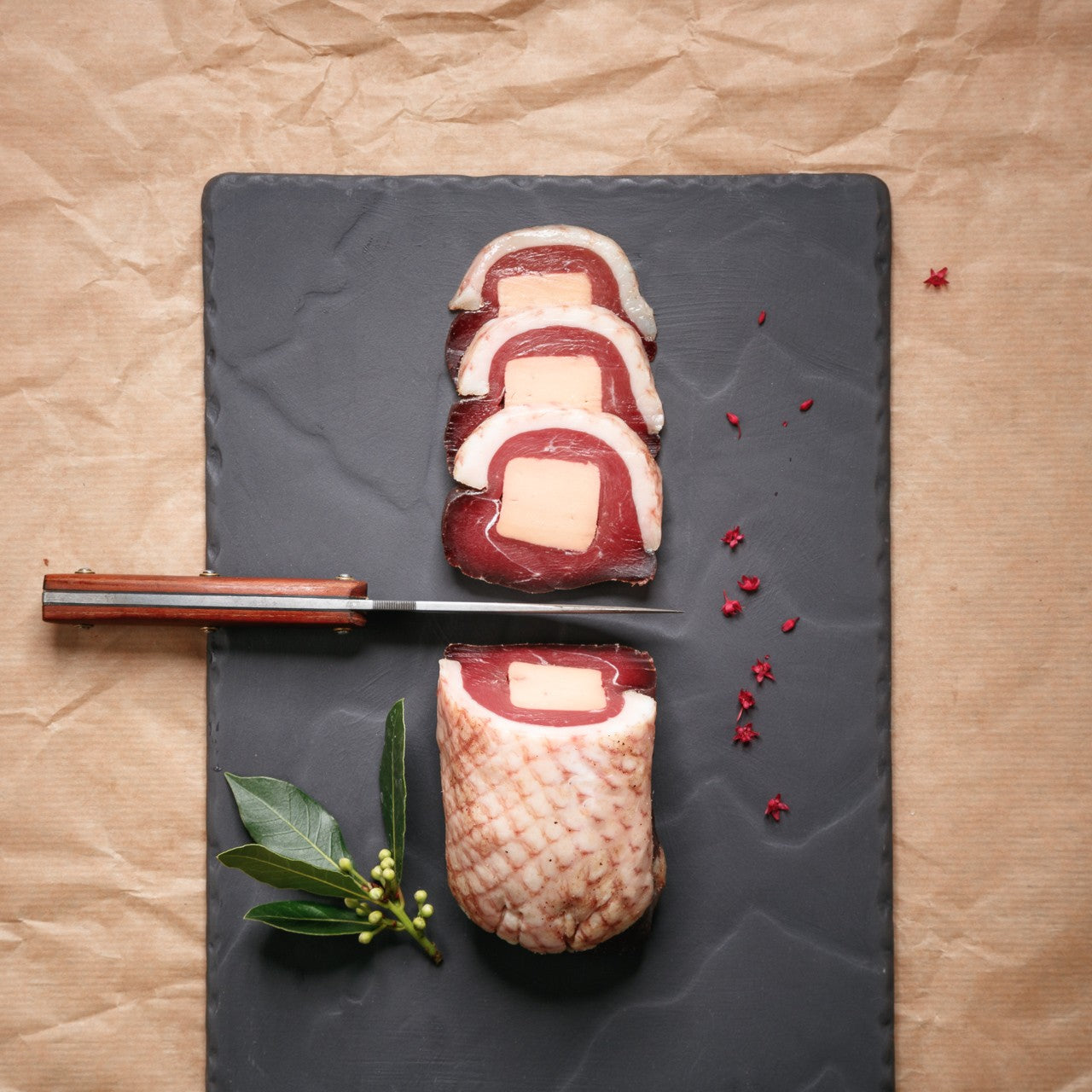 Petto d'anatra essiccato farcito con foie gras - 200g