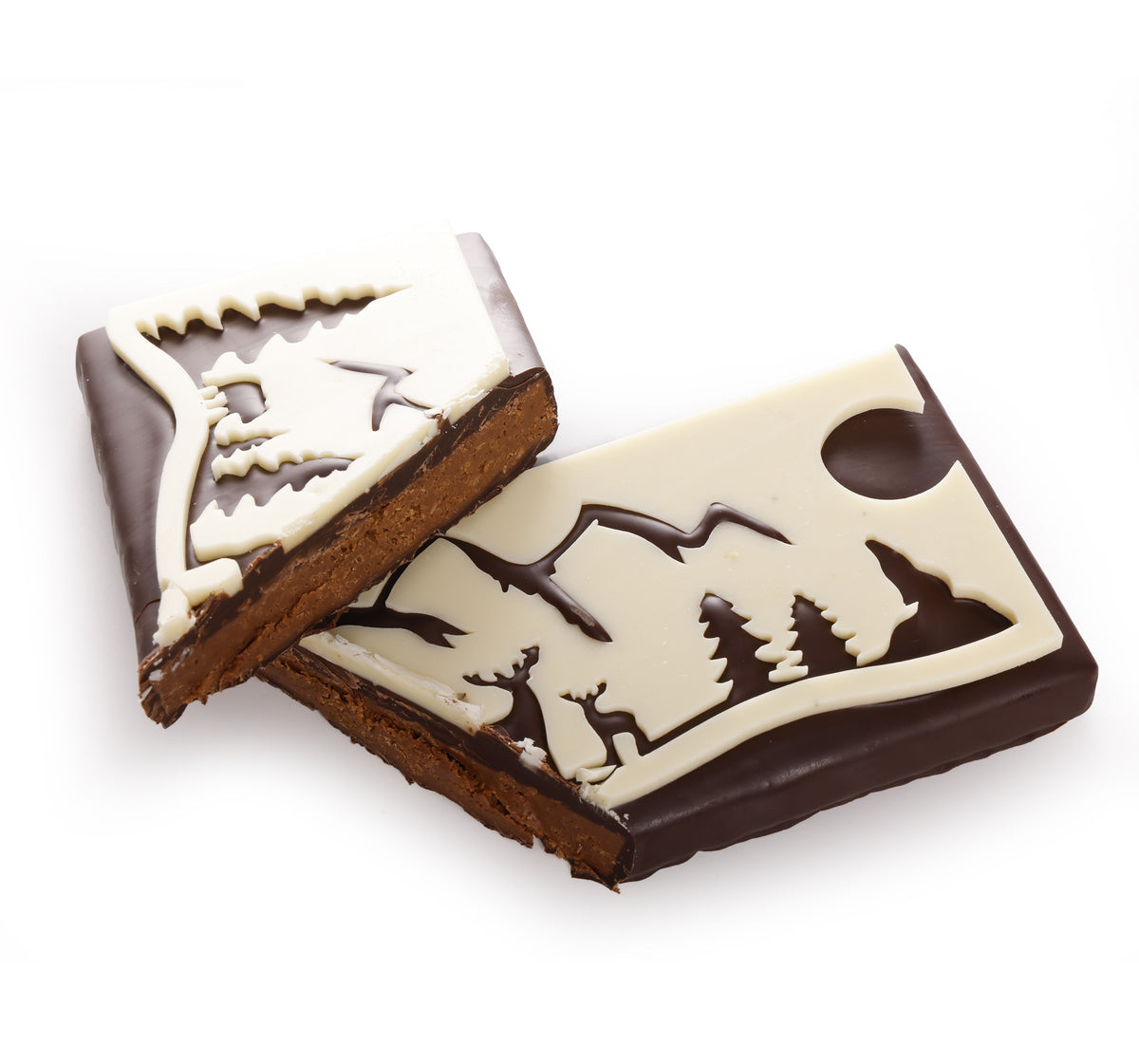 KERSTLANDSCHAP RECHTHOEKIGE PRALINE DONKER CHOCOLADE