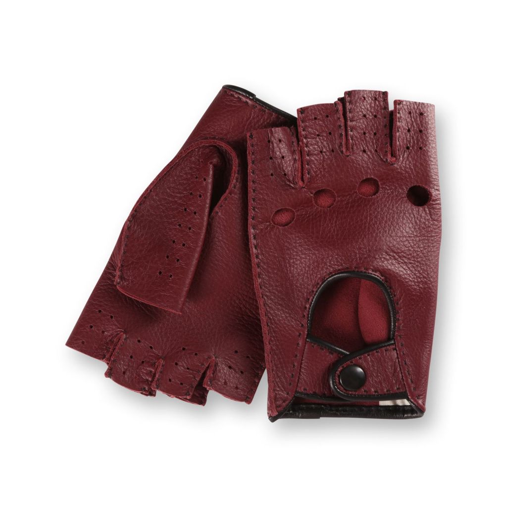 Premium Hand-Stitched Fingerless Gloves Made from American Deerskin