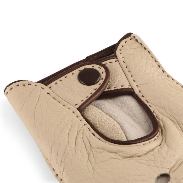 Premium Hand-Stitched Fingerless Gloves Made from American Deerskin