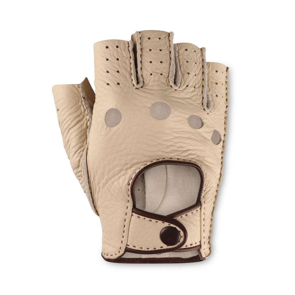 Premium Hand-Stitched Fingerless Gloves Made from American Deerskin
