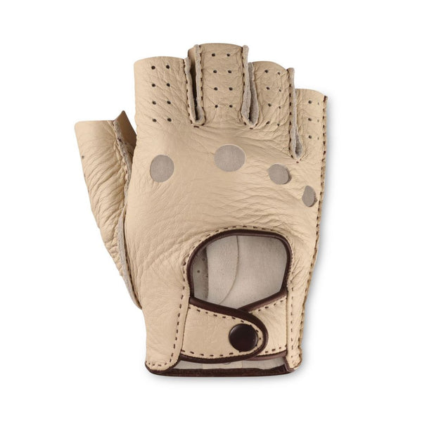 Premium Hand-Stitched Fingerless Gloves Made from American Deerskin