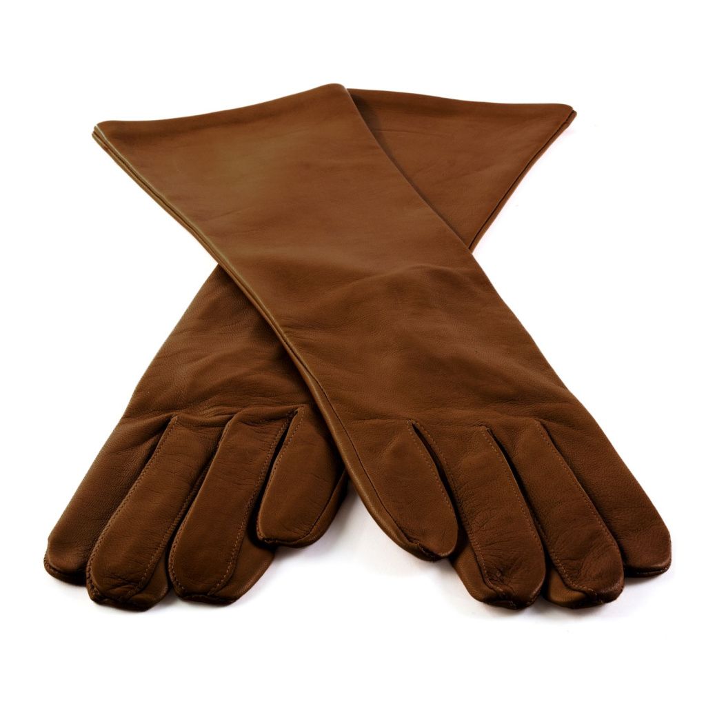 Long Leather Gloves with Thin Lining
