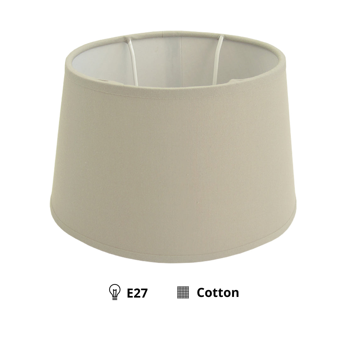 Various Oval Lamp Shade Ø20 cm – Cotton in Light Brown, Cream & White