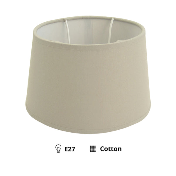 Various Oval Lamp Shade Ø20 cm – Cotton in Light Brown, Cream & White