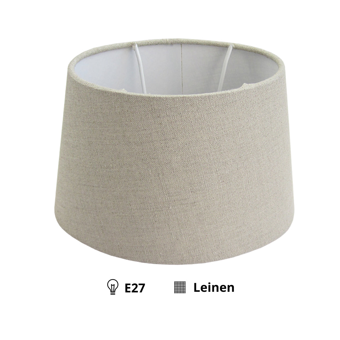 Various Oval Lampshade - Linen Stylish & Timeless in Gray - 20 or 26 cm