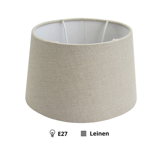 Various Oval Lampshade - Linen Stylish & Timeless in Gray - 20 or 26 cm