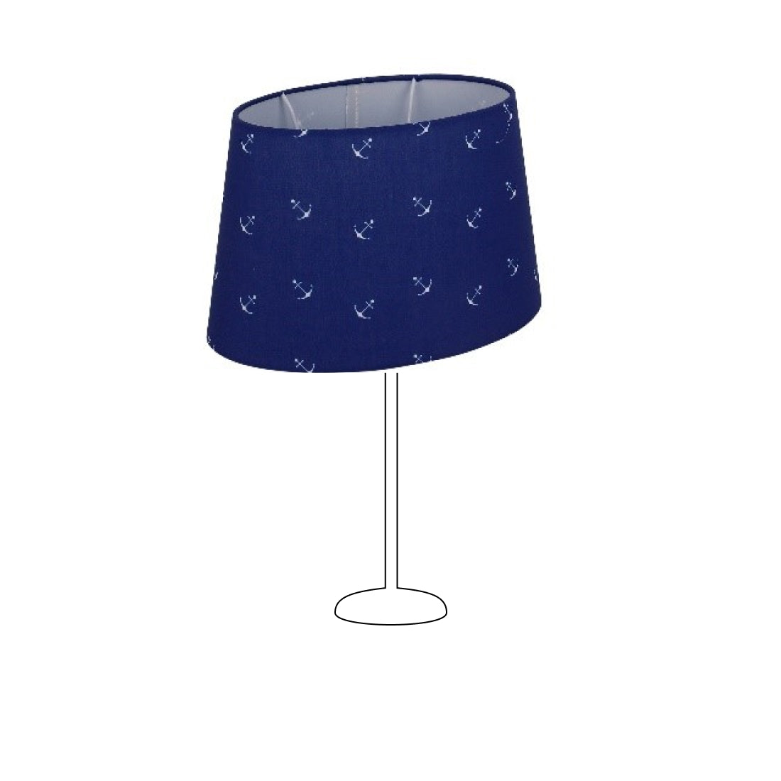 Abat-jour ovale varié - Maritime - Bleu - Ø20 cm - Petite Ancre