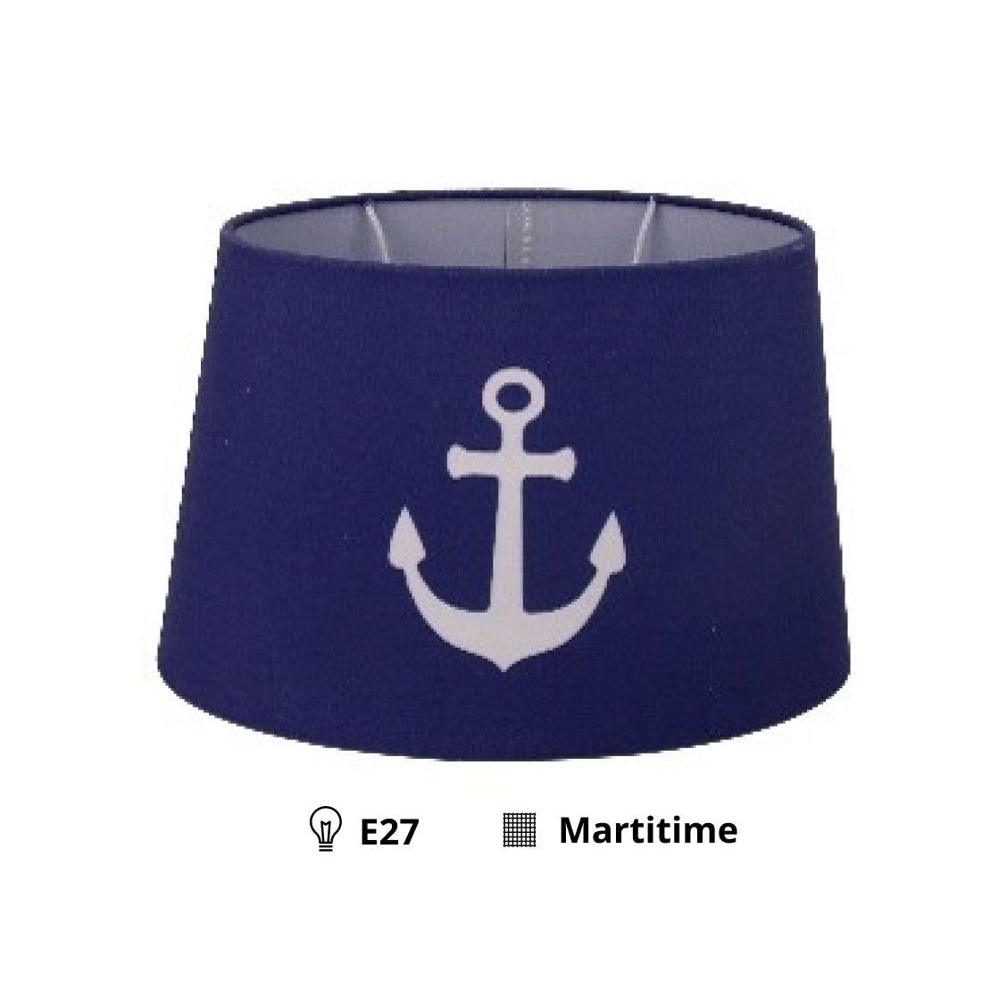 Various Lampshade Oval - Maritime - Blue - Ø20 cm - Large Anchor