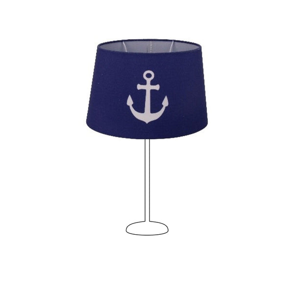 Various Lampshade Oval - Maritime - Blue - Ø20 cm - Large Anchor