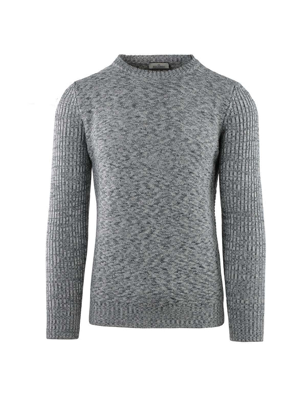 MIXED TEXTURE CREW NECK