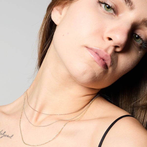 VENETIAN link chain in rhodium-plated silver