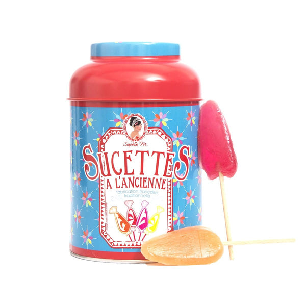 Old-fashioned lollipops, natural colorants