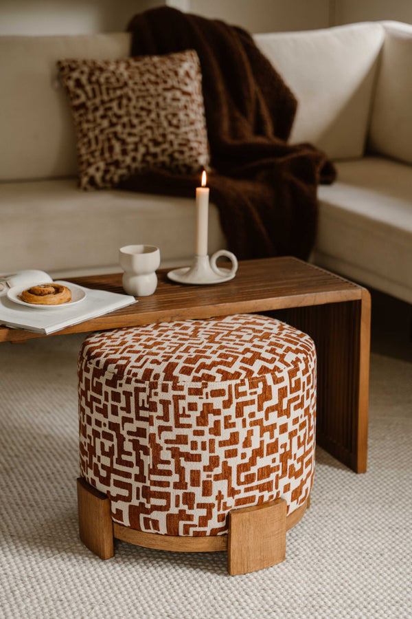 Indore Home - Fien - Pouf - Ottoman - Brown - Beige