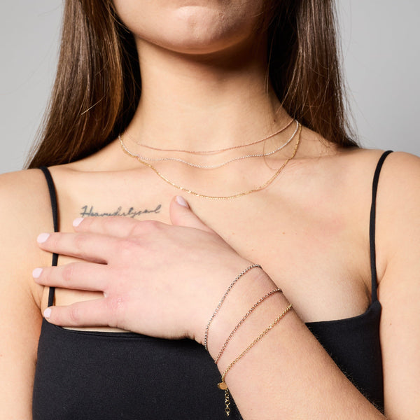 ROLO' DIAMANTATA Link Bracelet in Gold-Plated Silver ref. LC166