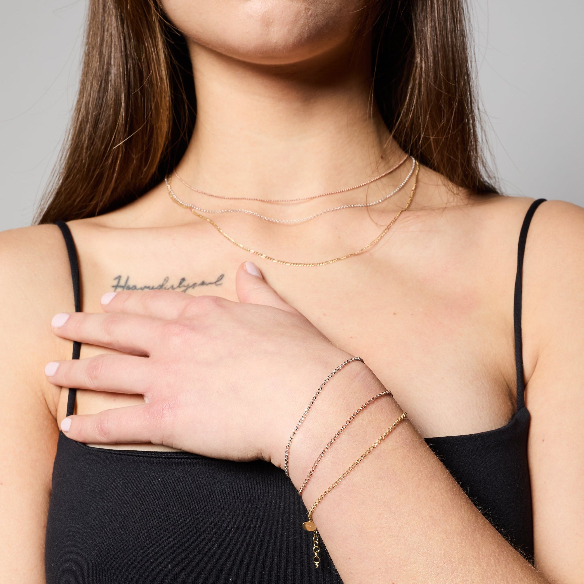 ROLO' DIAMOND LINK Bracelet in Rose Silver ref. LC168
