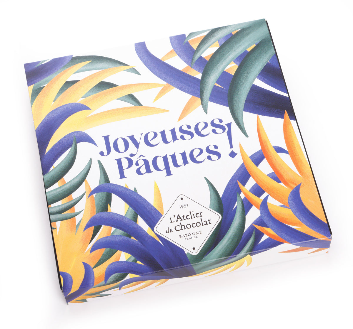 Extra Dark Chocolate Box and Its Joyeuses Pâques Dark Square