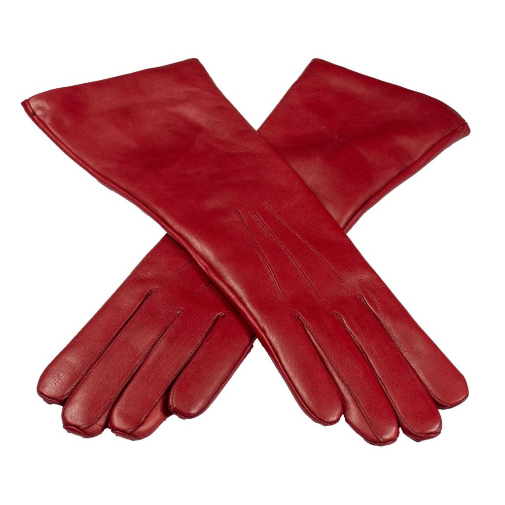 Long Gloves with Delicate Embroidery and Cashmere Lining