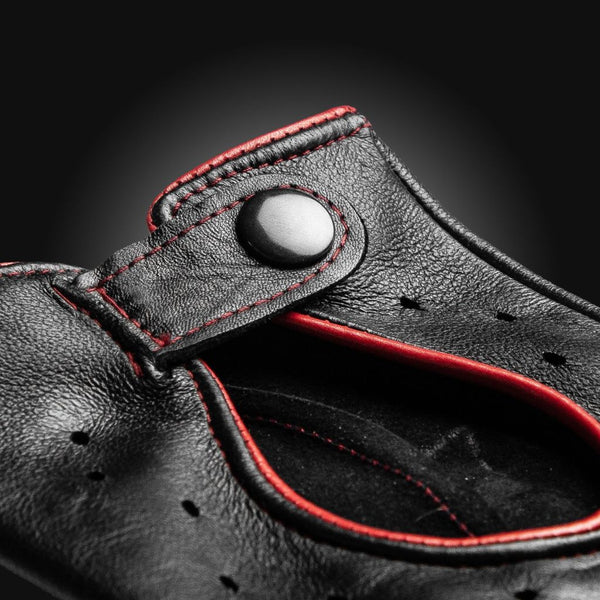 Men's Leather Driving Gloves Without Knuckle Holes Made of Lambskin
