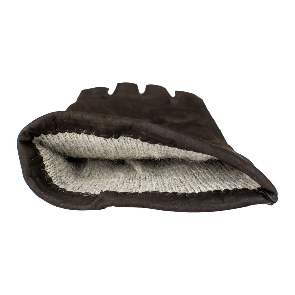 Women's gloves made of lightly brushed leather with a longer wrist