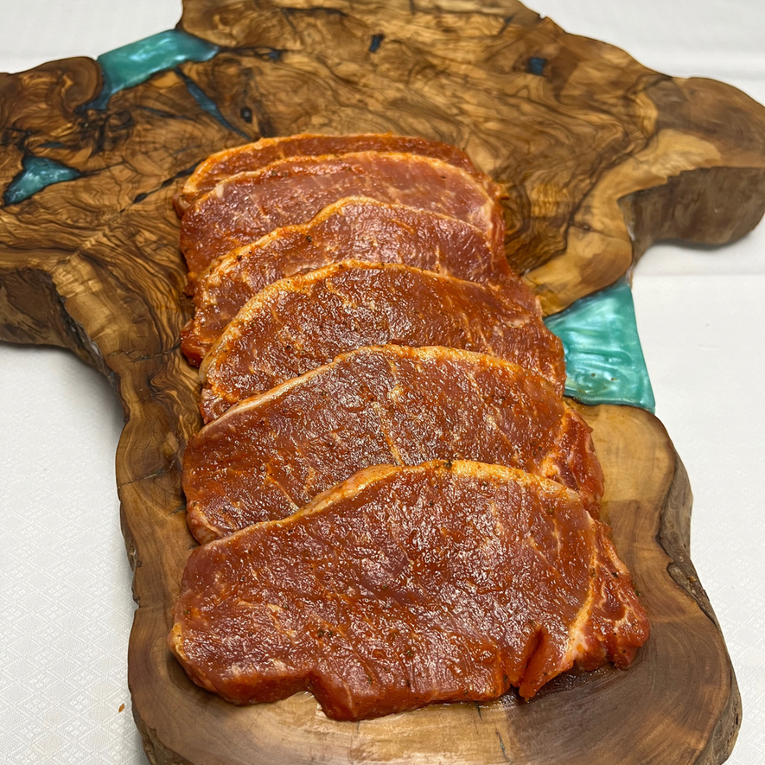 1 kg of Marinated Abrasador Pork Loin Fillet, in 2 trays