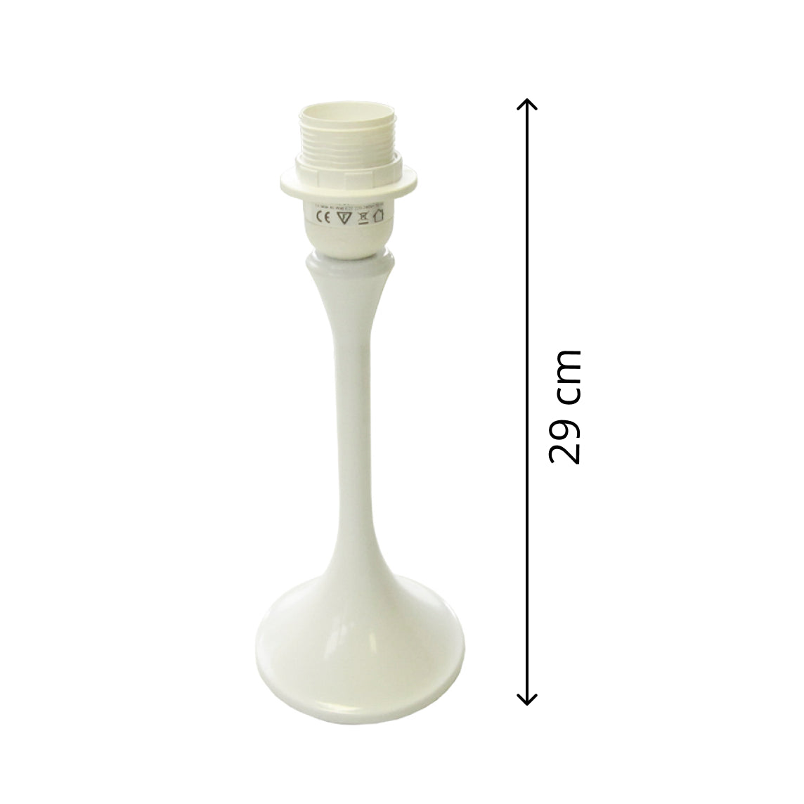 Various Metal Lamp Base White – Modern Elegance at 29 cm Height with E27 Socket