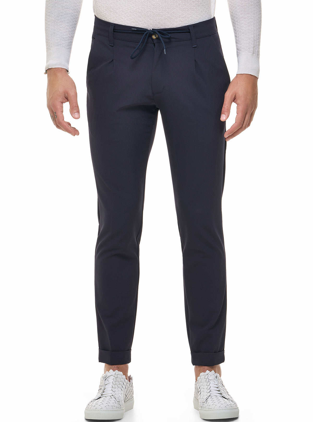 PANTALONE CON LACCI IN TESSUTO TECNICO