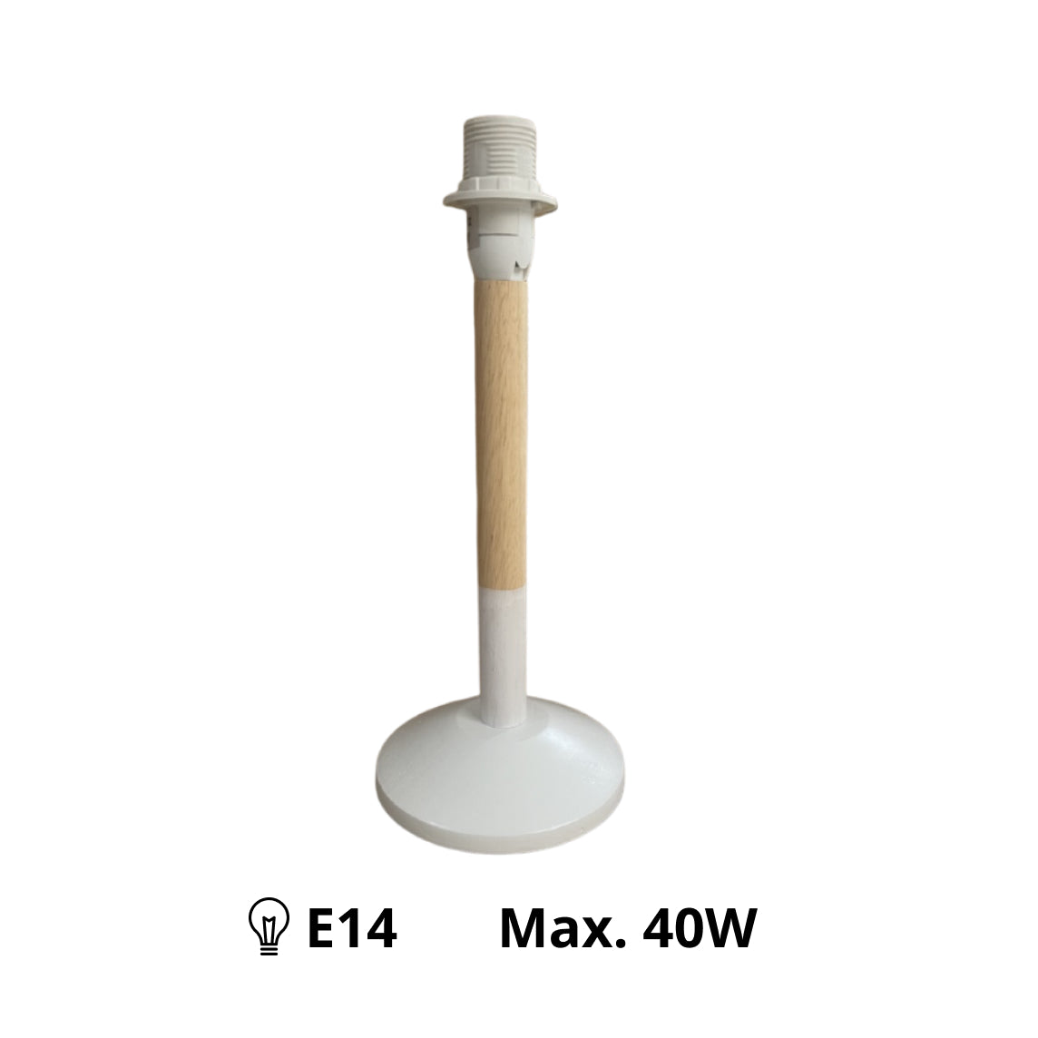 Various Holz Lamp Base Florence – White/Natural (23 cm & 30 cm, E14)