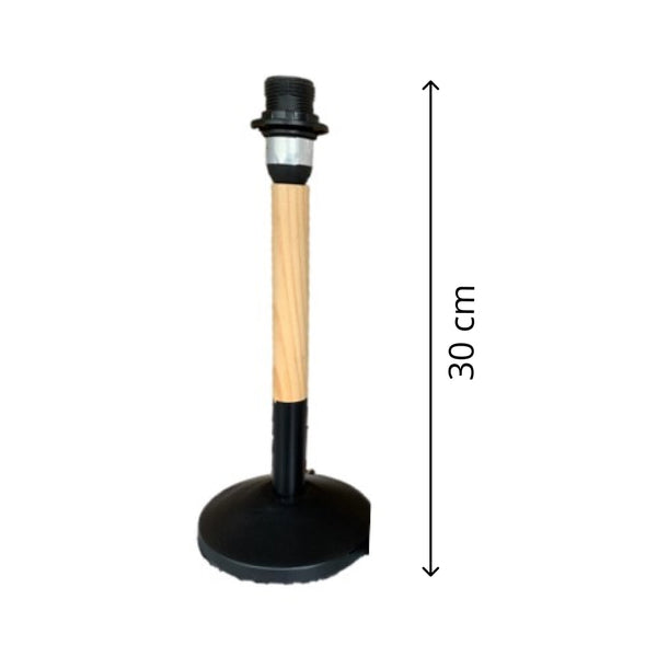 Various Wood Lamp Base Florence – Black/Natural (23 cm & 30 cm, E14)