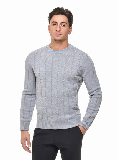 Zig Zag Ribbed Crew Neck