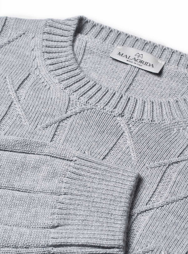 Zig Zag Hladký Crew Neck