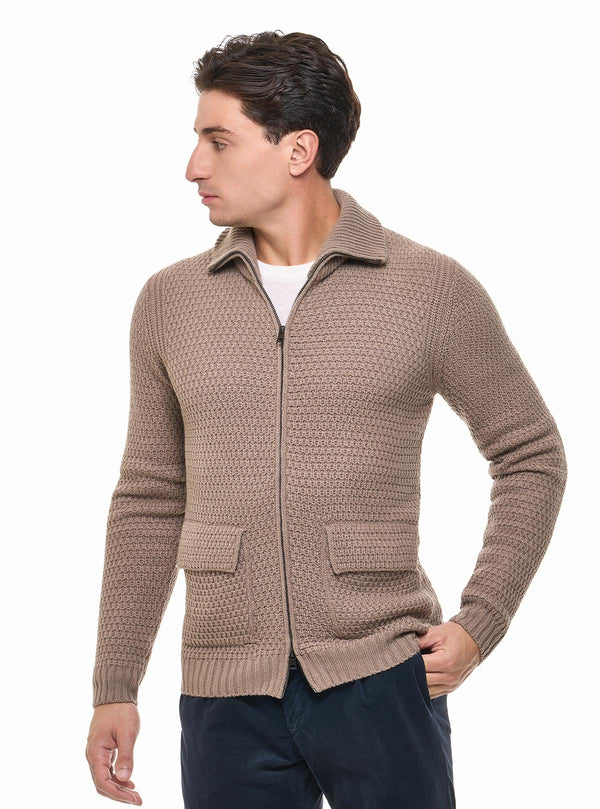 FULL ZIP JACKET WITH POCKETS AND ARMOR WORKMANSHIP