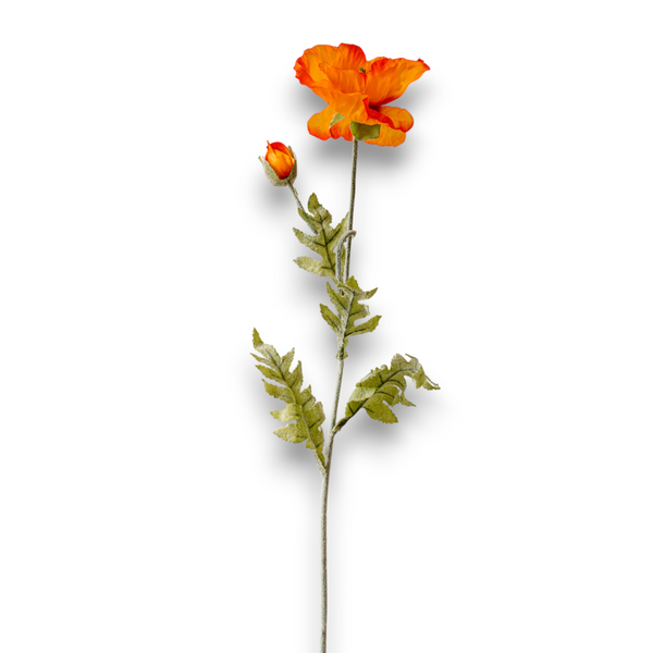 Indore Silva - Poppy - Orange - Artificial Branch - Silk