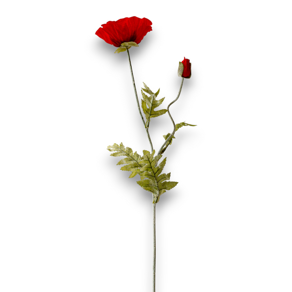 Indore Silva - Klaproos - Rood - kunsttak - zijde