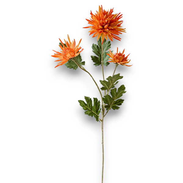 Indore Silva - Chrysanthemum - Orange - artificial branch - silk