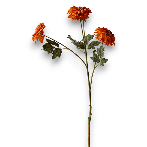 Indore Silva - Tagetes erecta - Orange - artificial branch - silk
